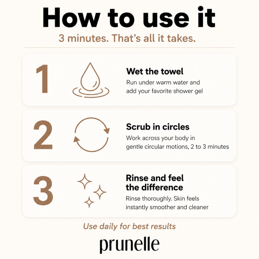 Prunelle Bamboo Charcoal Exfoliating Towel