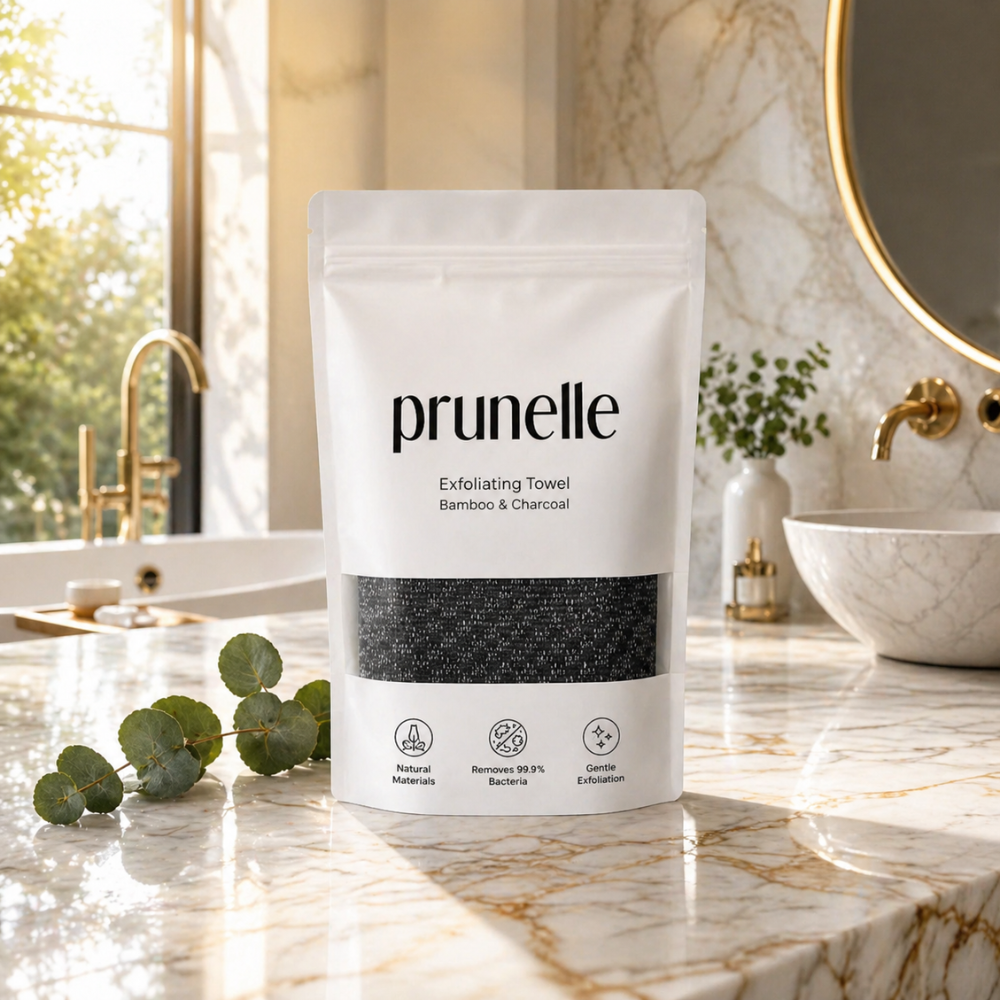 Prunelle Bamboo Charcoal Exfoliating Towel